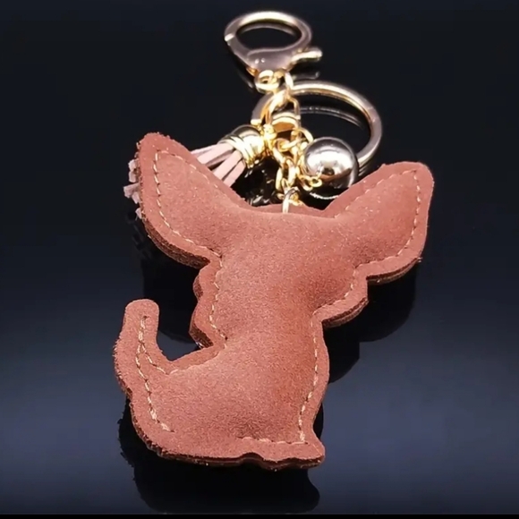 NEW! Crystal Rhinestone Chihuahua Keychain/Purse🎒👜 Charm ~ 🐾🎁🐕 Dog Pet Paw - Picture 6 of 6